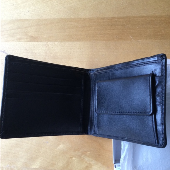 Black Leather wallet with logo - Picture 2 of 6
